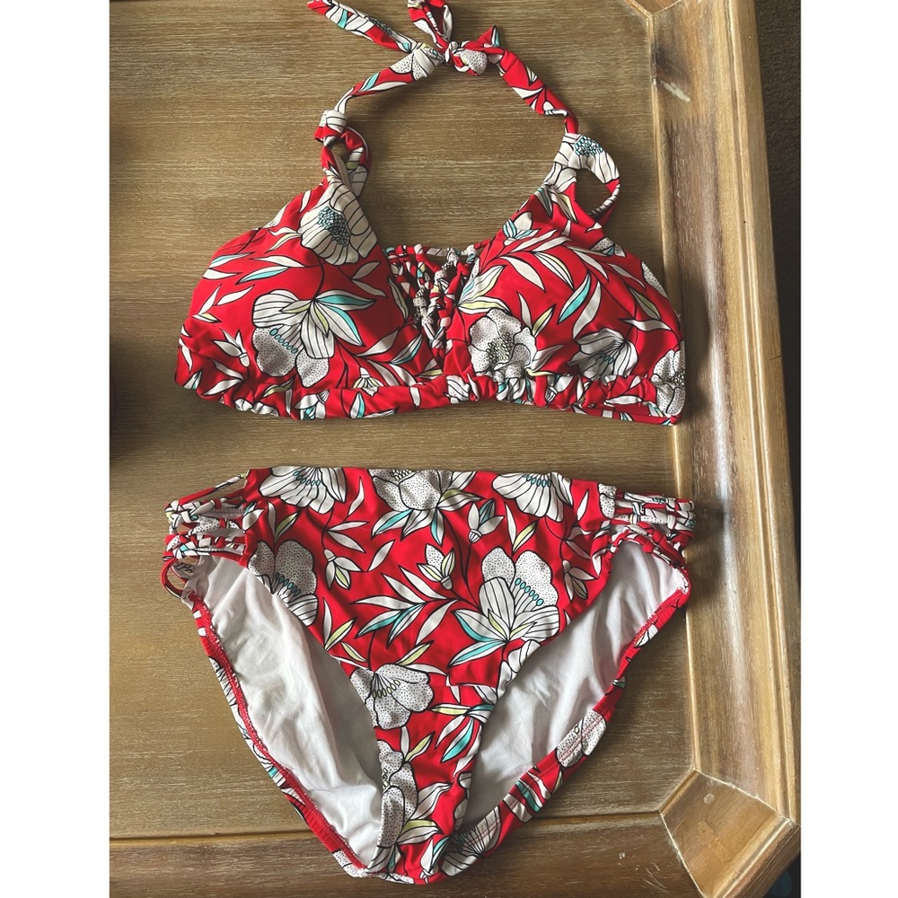Swimsuits For All Red Floral Plus Size Bikini